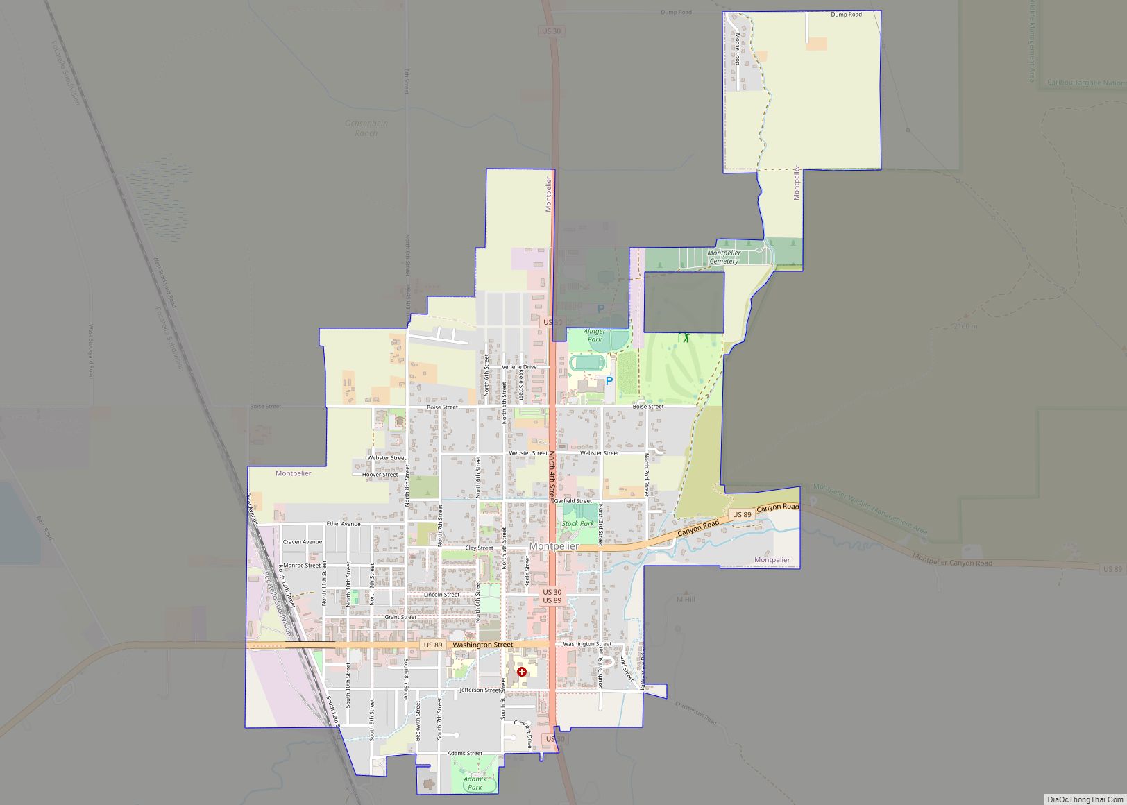 Map of Montpelier city