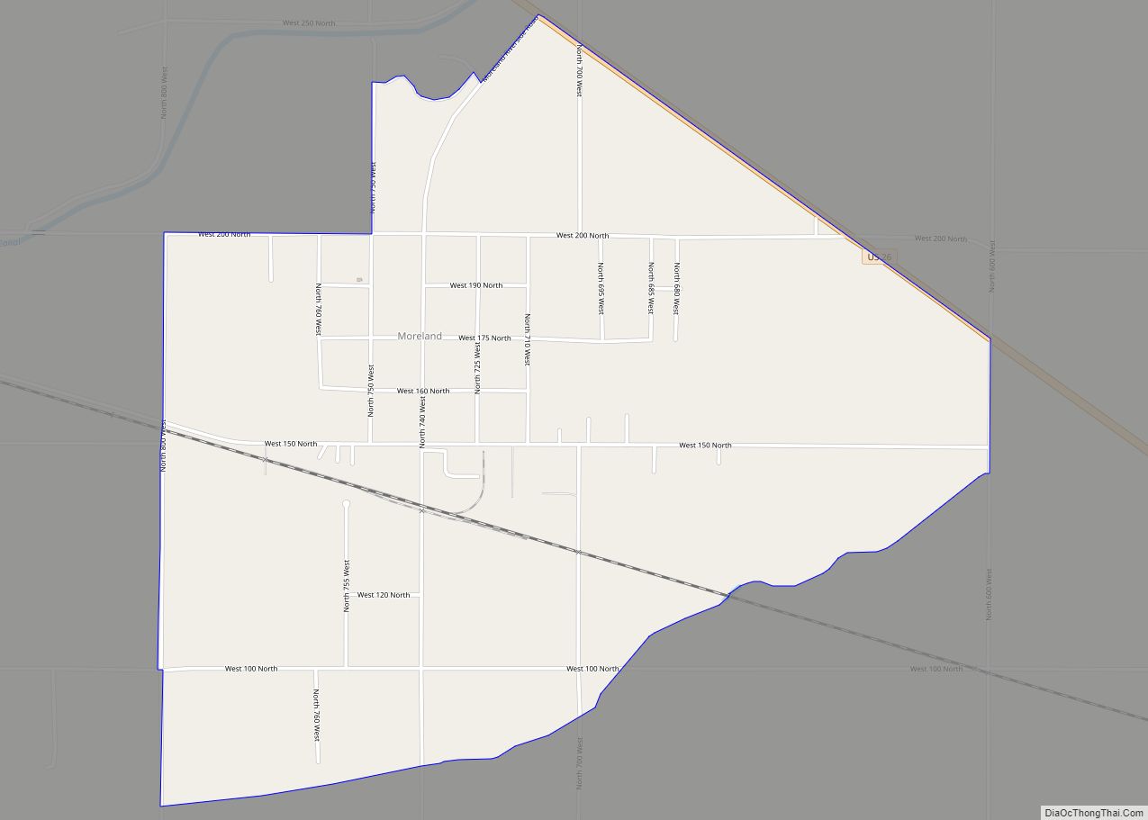 Map of Moreland CDP, Idaho