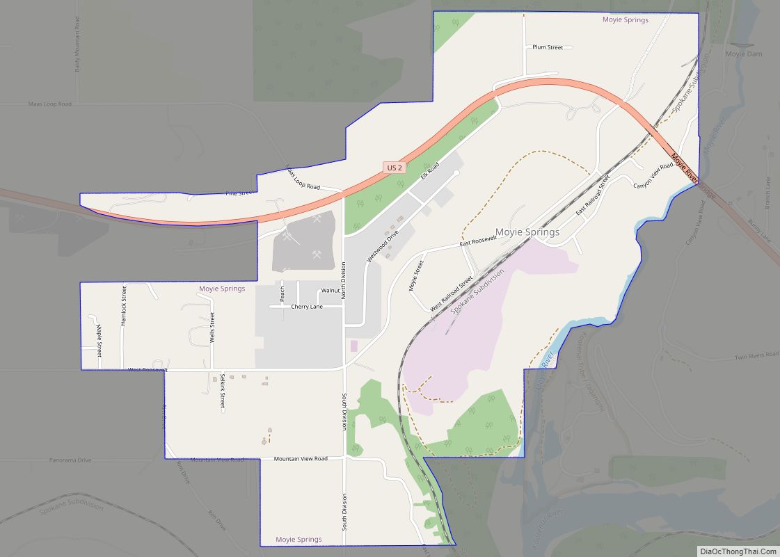 Map of Moyie Springs city