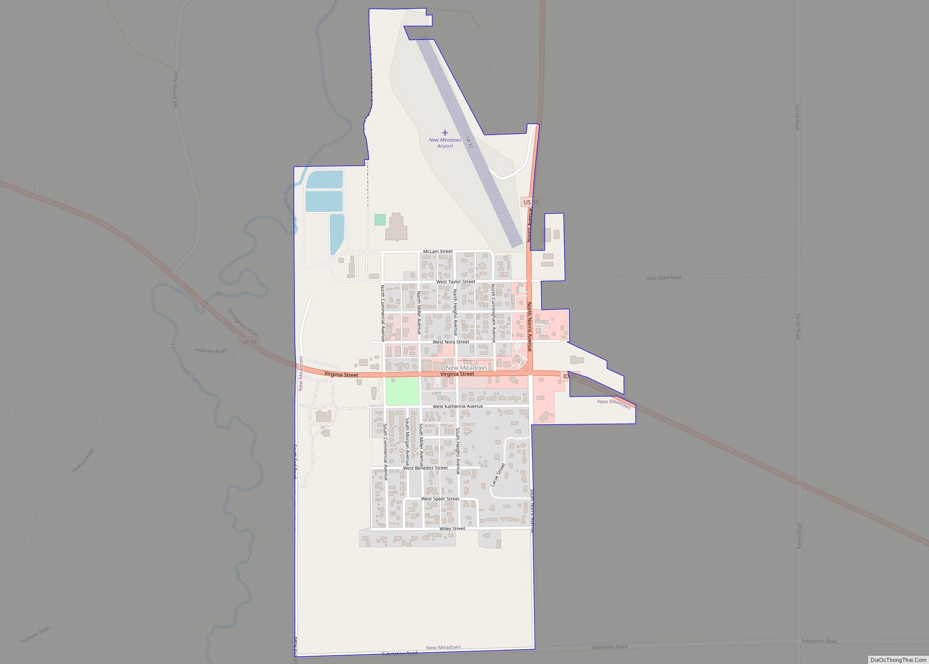 Map of New Meadows city