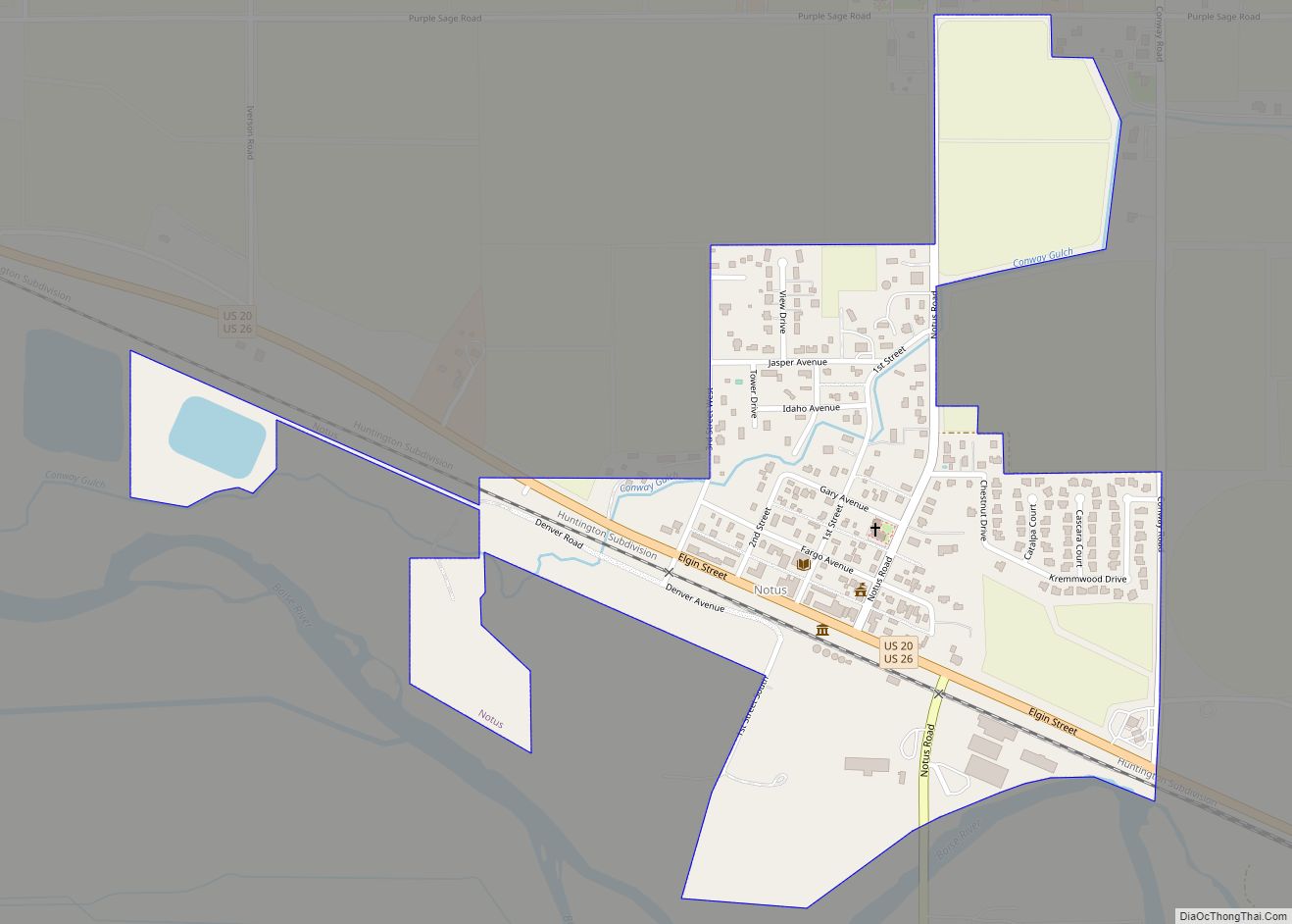 Map of Notus city