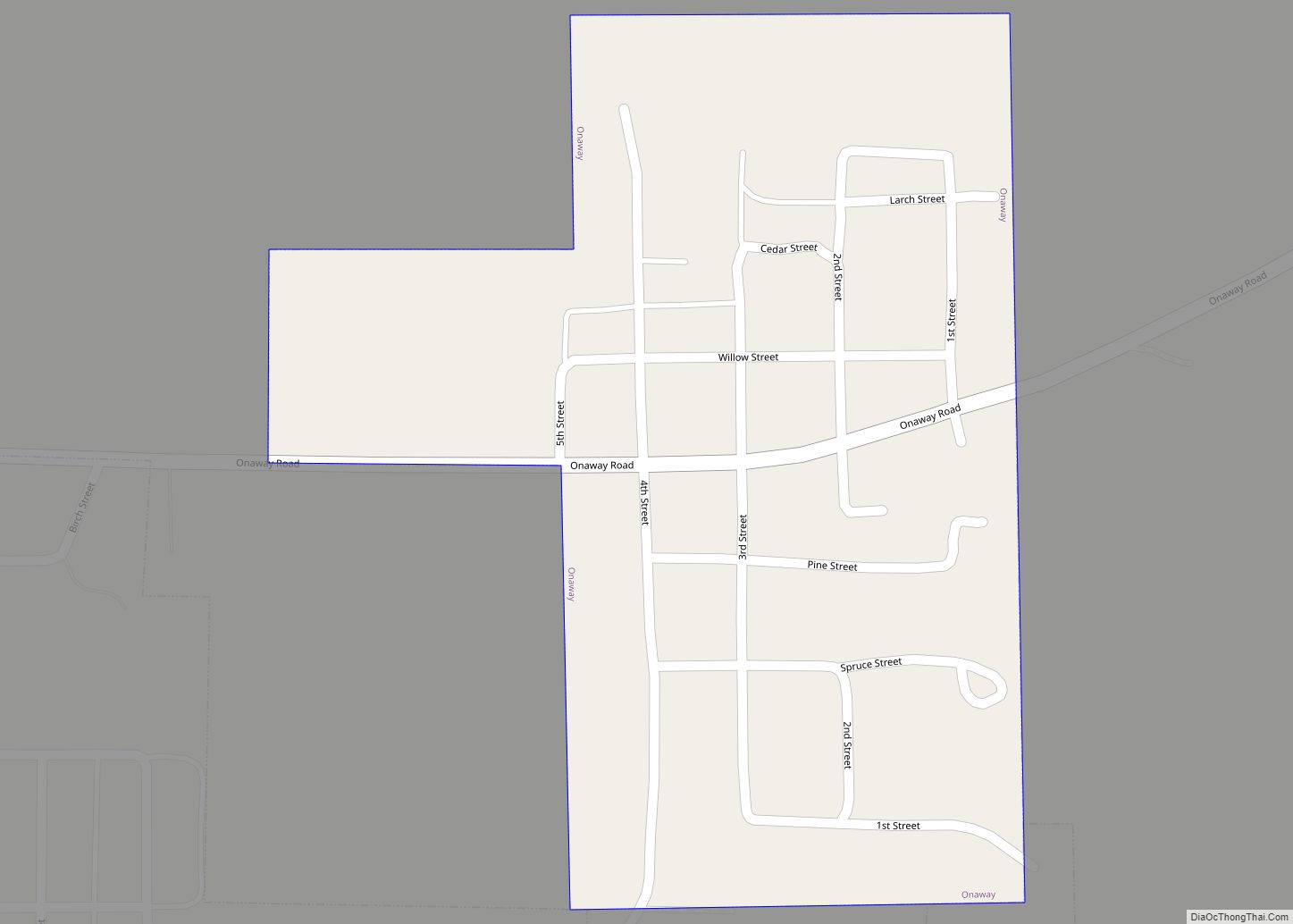 Map of Onaway city