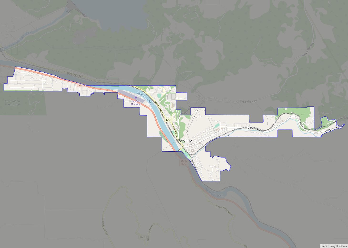 Map of Orofino city