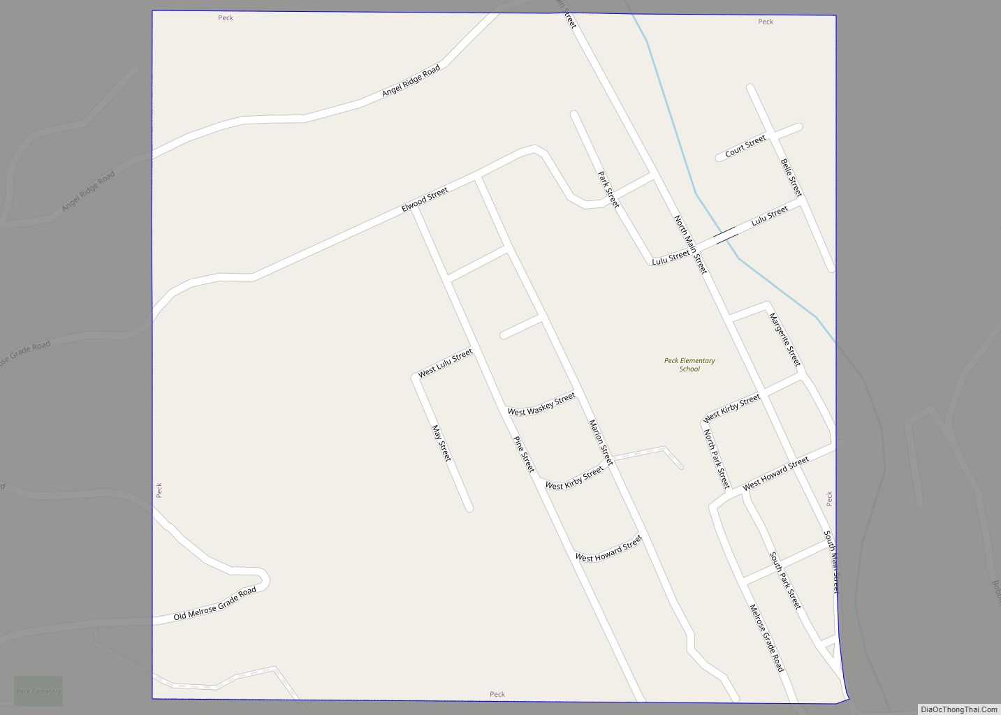 Map of Peck city