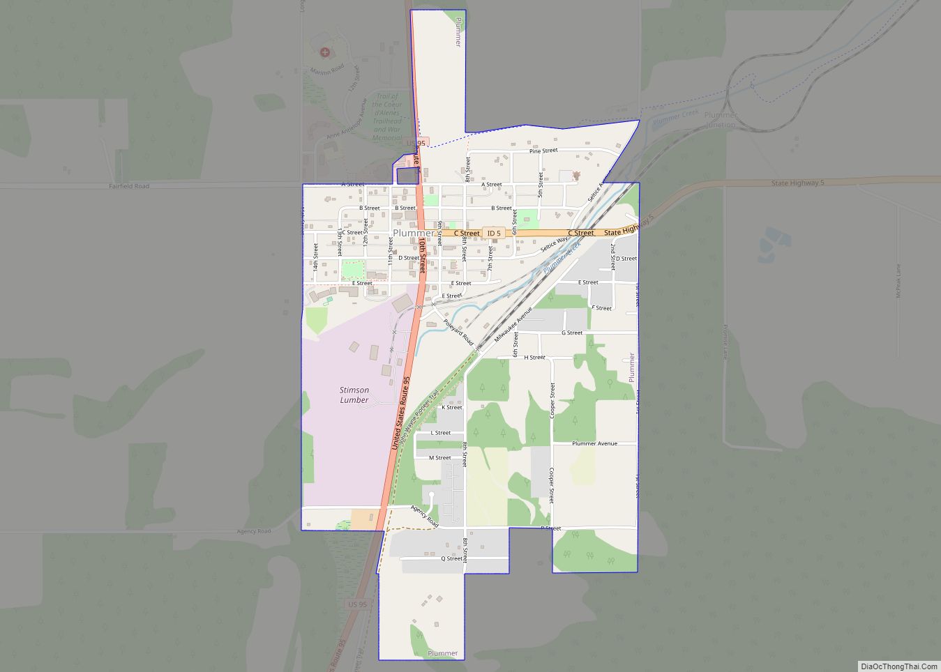 Map of Plummer city