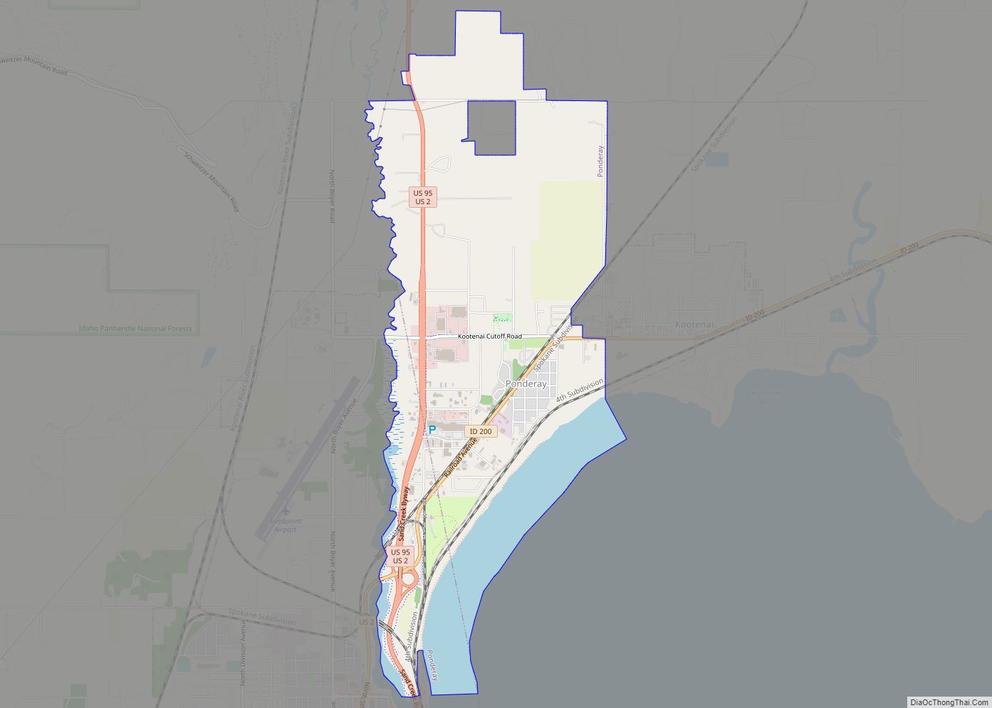 Map of Ponderay city