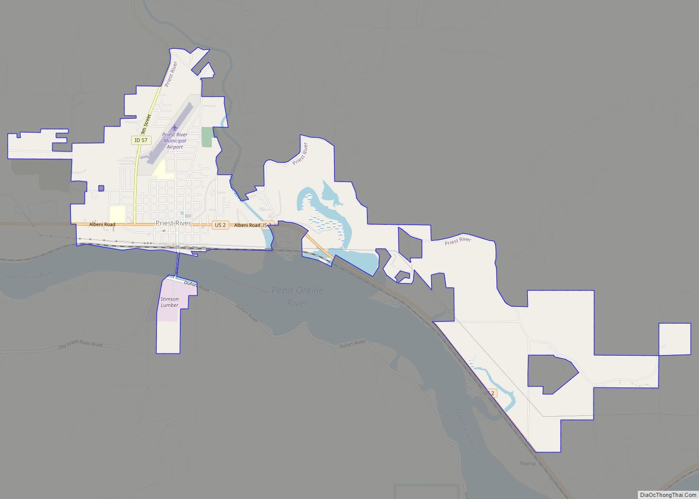 Map of Priest River city