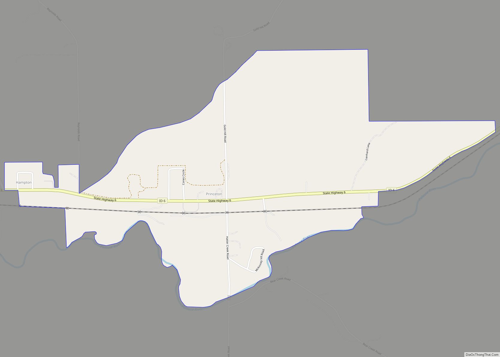Map of Princeton CDP, Idaho