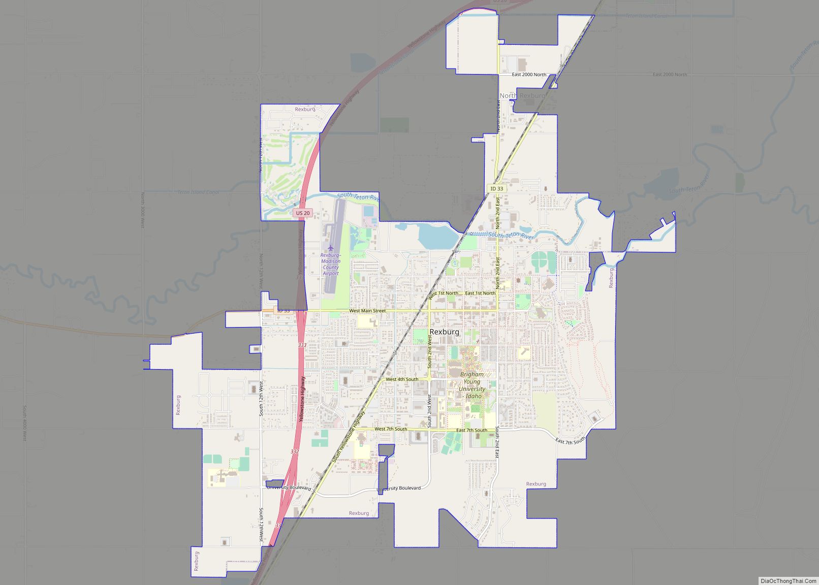 Map of Rexburg city