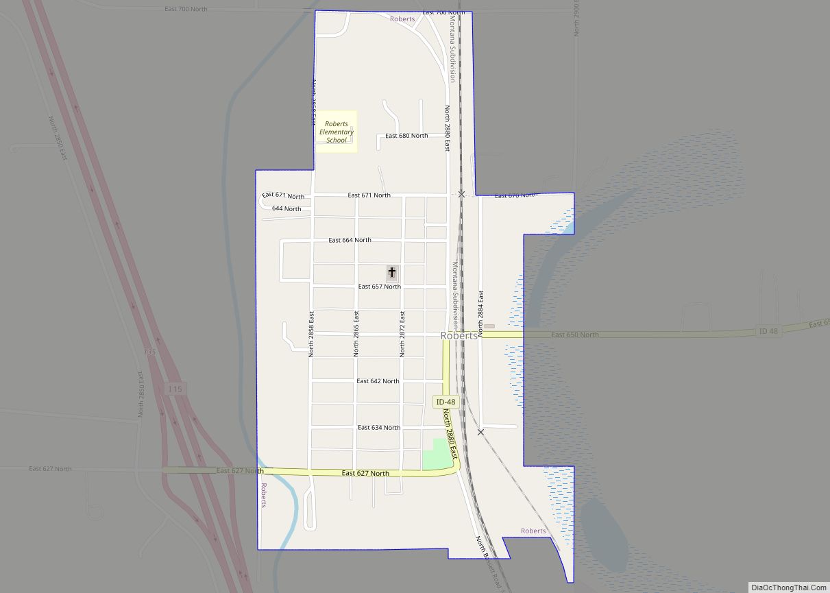 Map of Roberts city