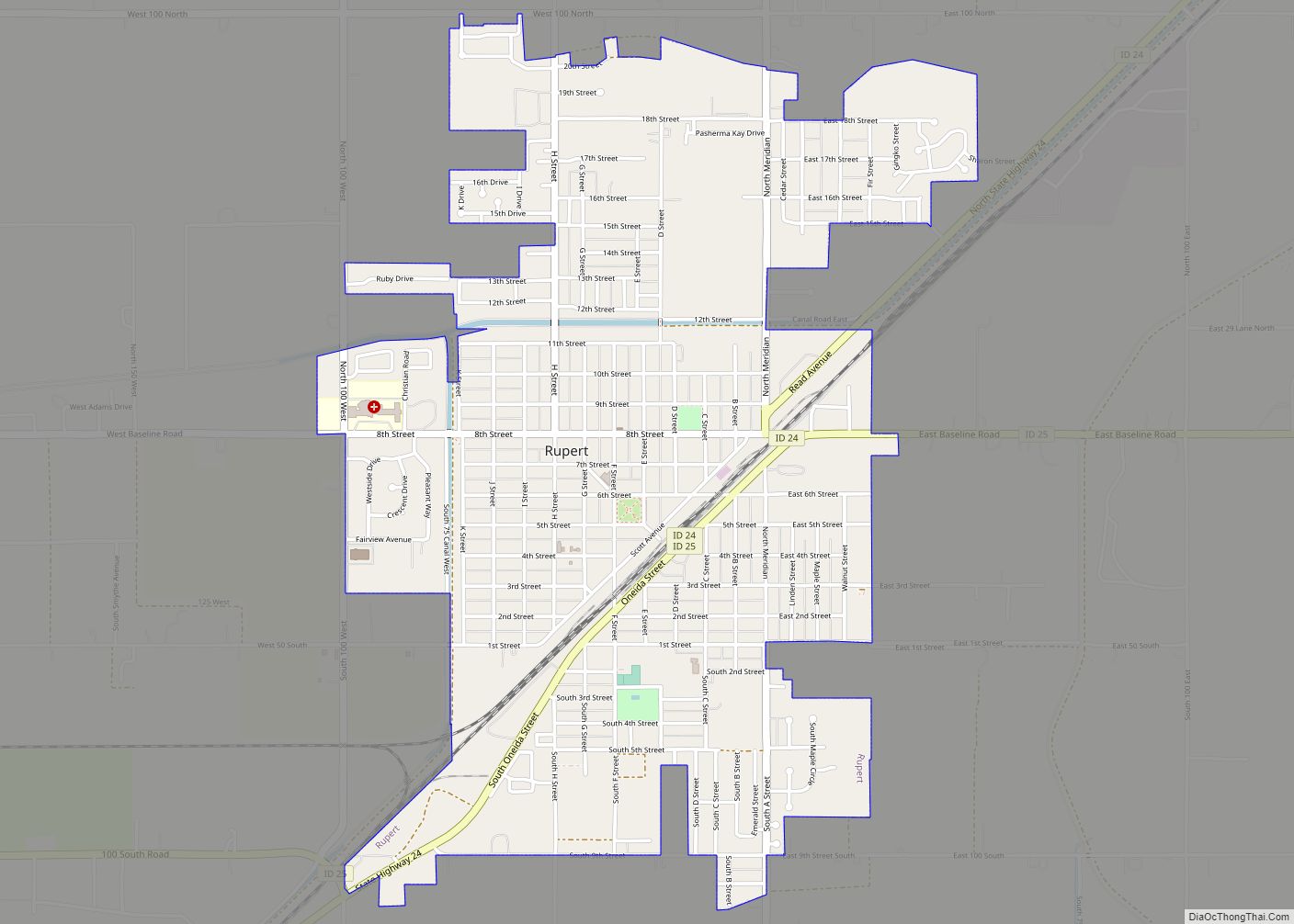 Map of Rupert city