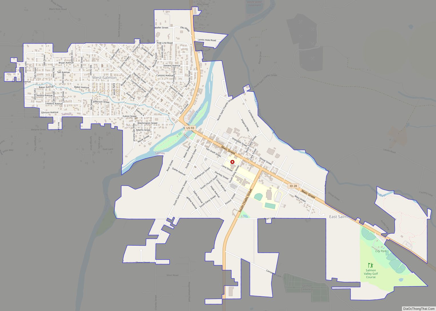 Map of Salmon city