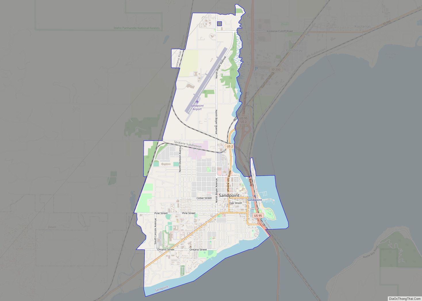 Map of Sandpoint city