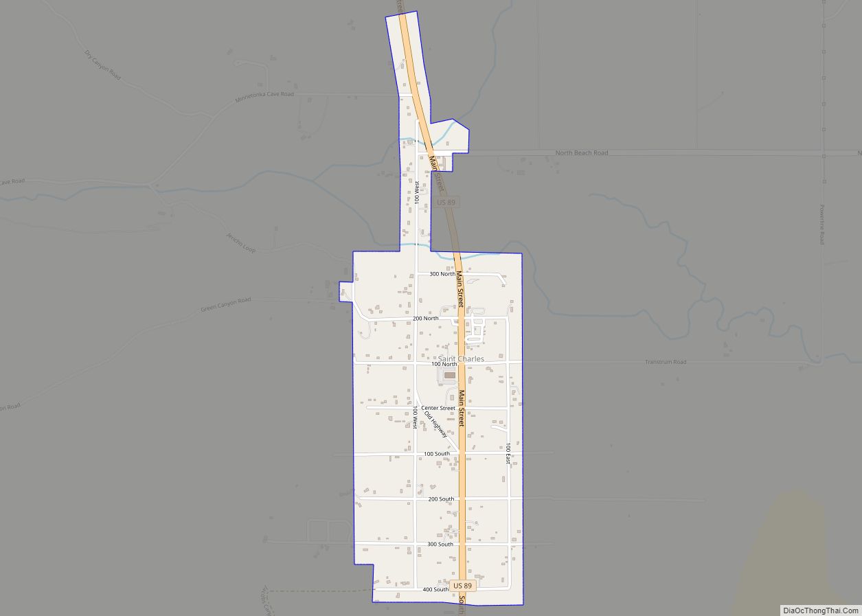 Map of St. Charles city, Idaho