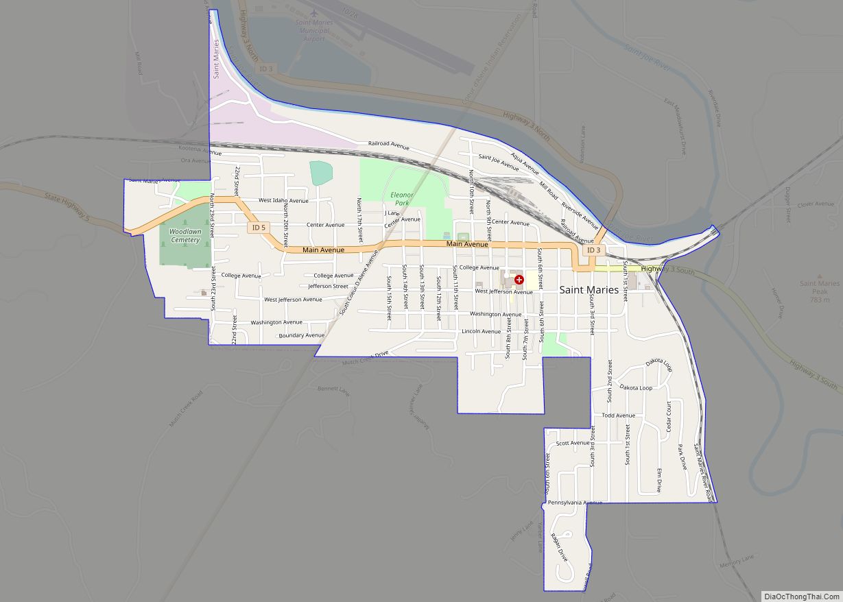 Map of St. Maries city