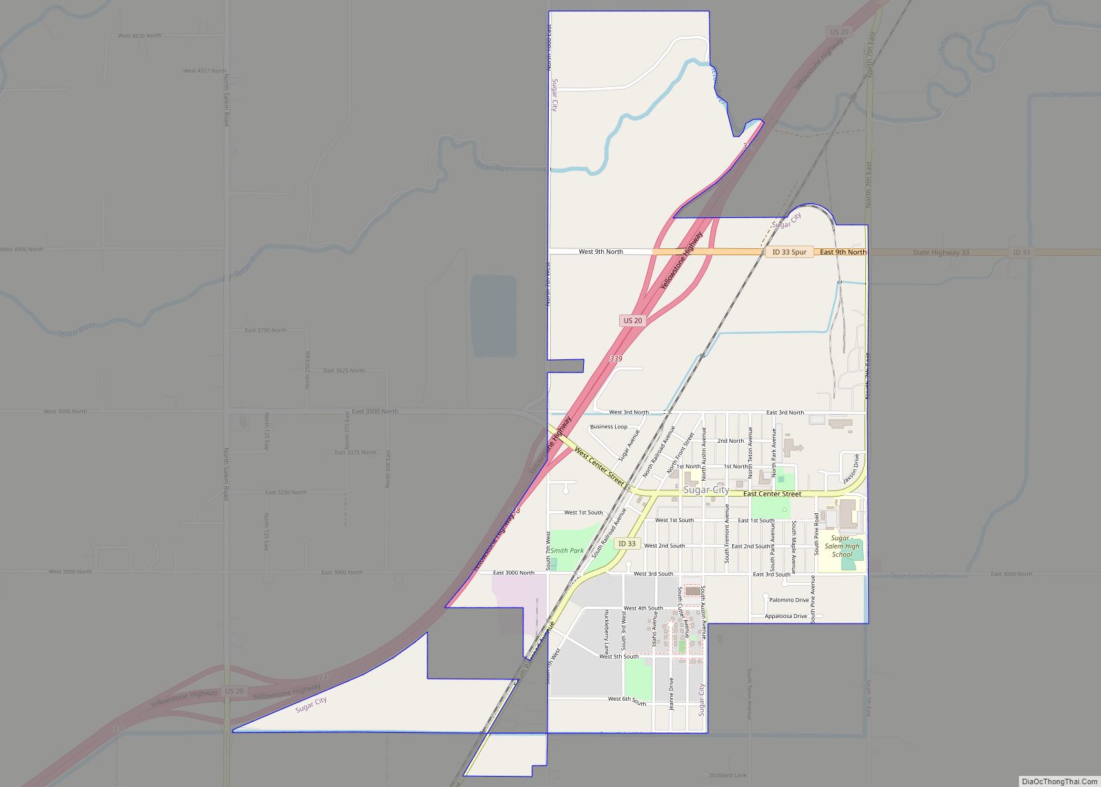 Map of Sugar City, Idaho