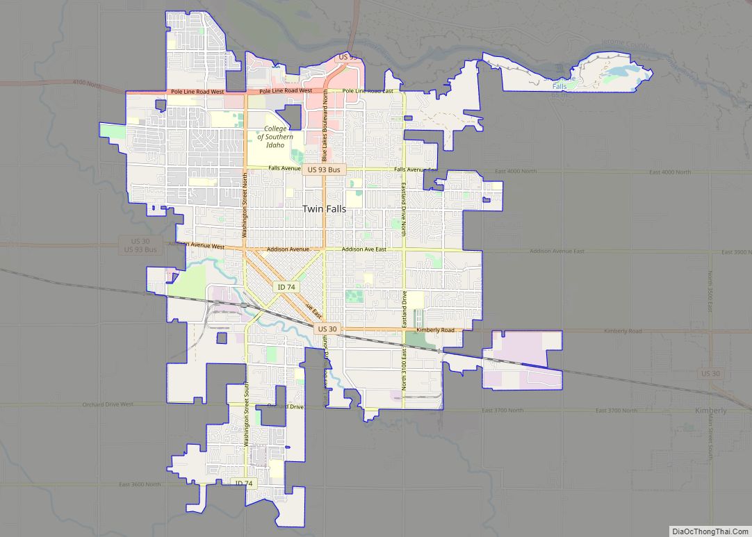 Map of Twin Falls city