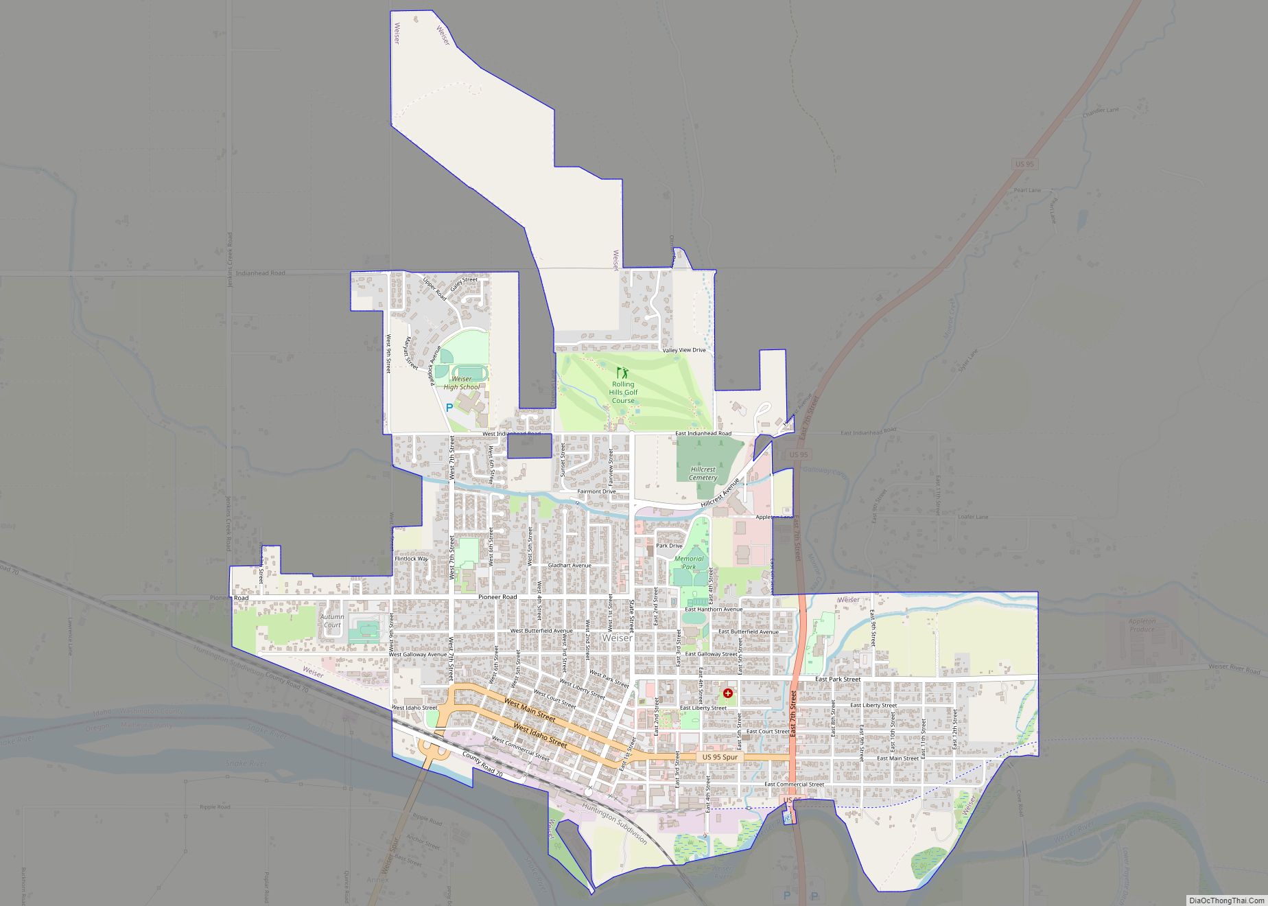 Map of Weiser city