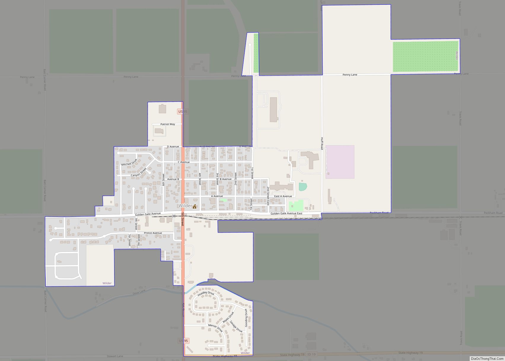 Map of Wilder city