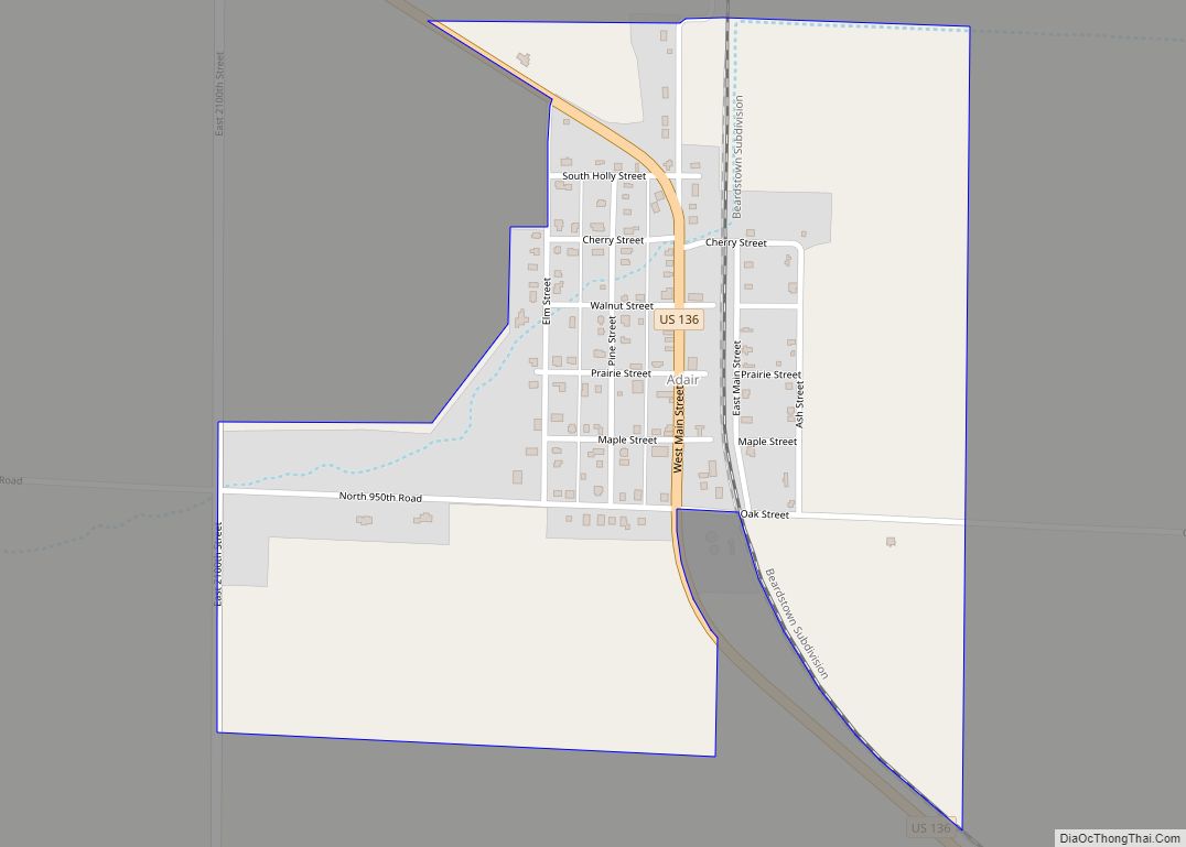 Map of Adair CDP, Illinois