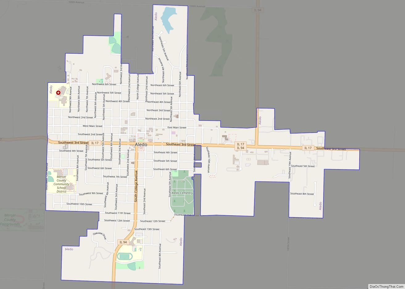 Map of Aledo city