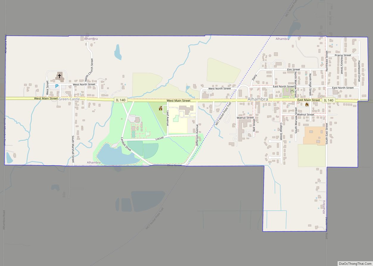 Map of Alhambra village, Illinois