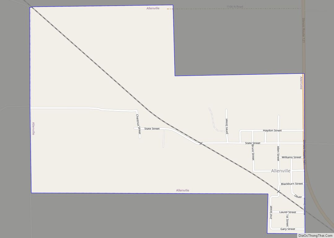 Map of Allenville village, Illinois