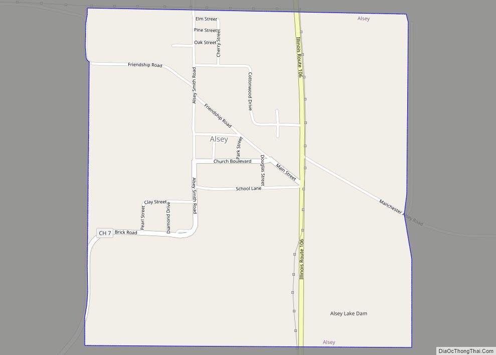 Map of Alsey village