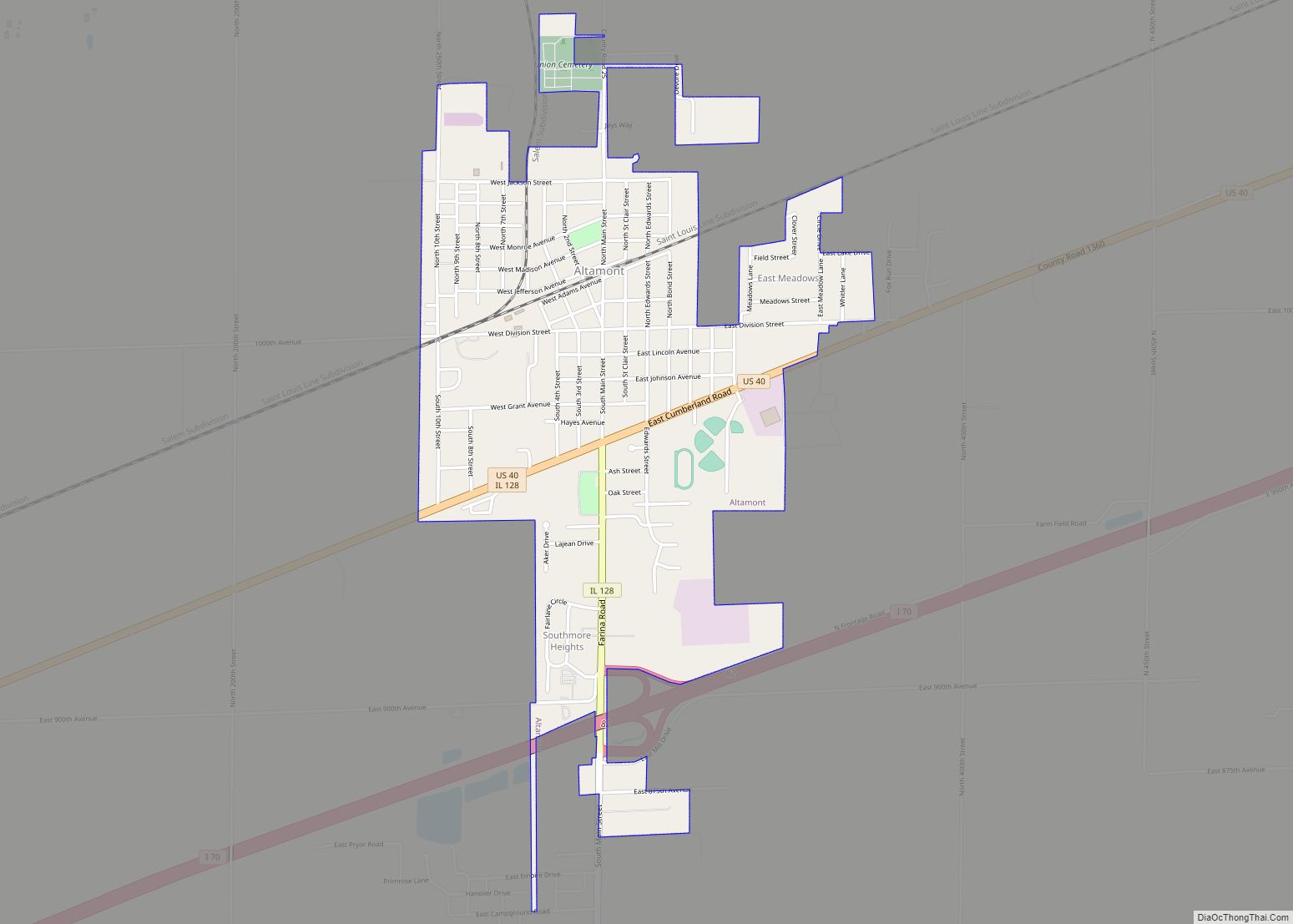Map of Altamont city