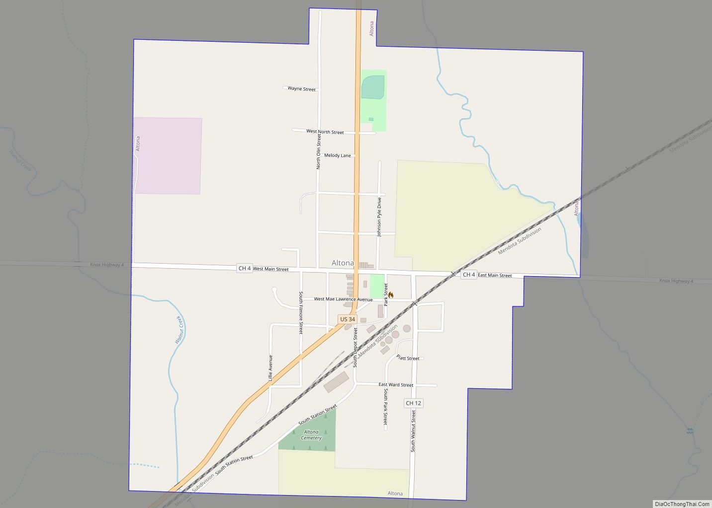 Map of Altona village, Illinois