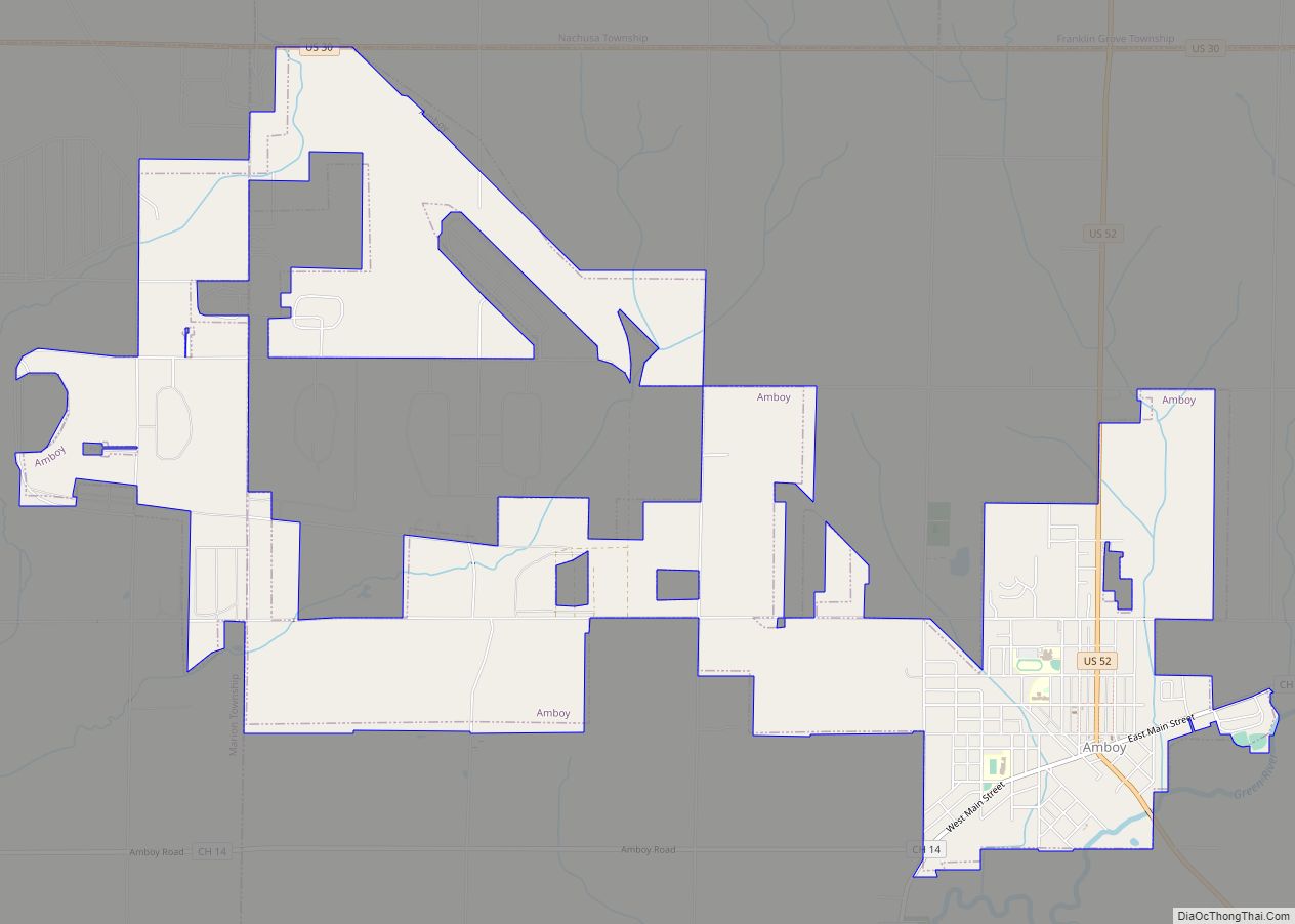 Map of Amboy city, Illinois
