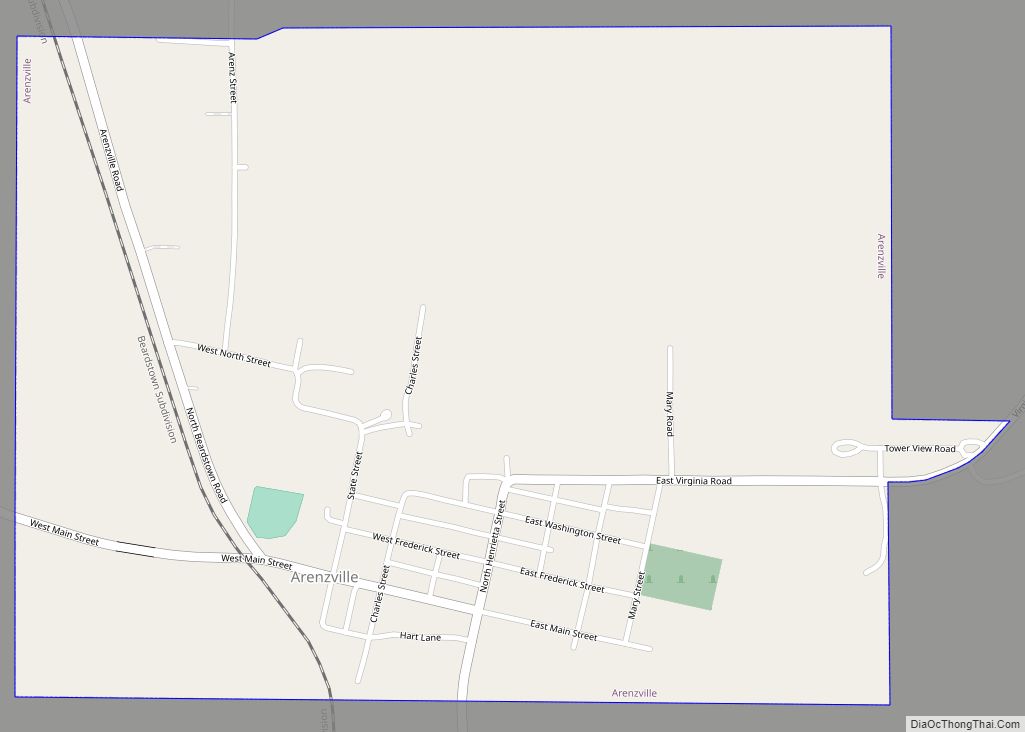 Map of Arenzville village