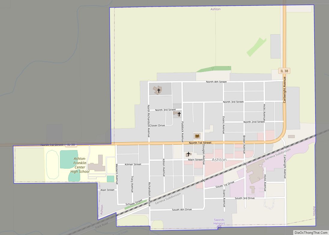 Map of Ashton village, Illinois