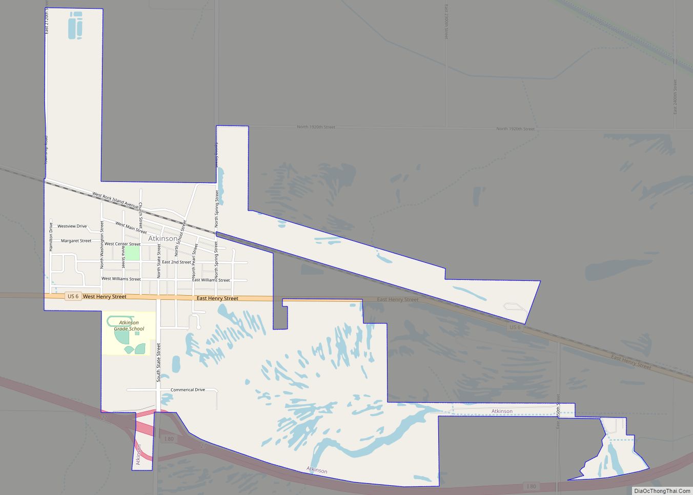 Map of Atkinson town, Illinois