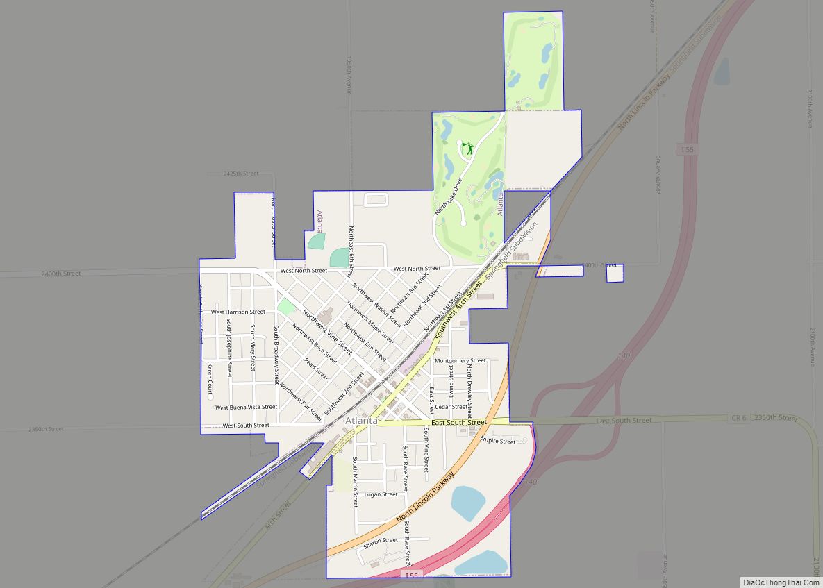 Map of Atlanta city, Illinois