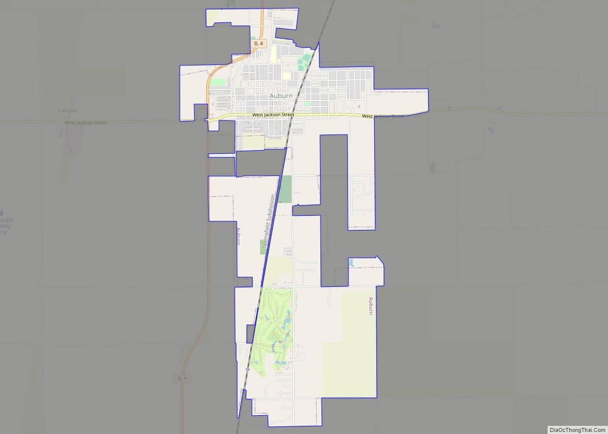 Map of Auburn city, Illinois