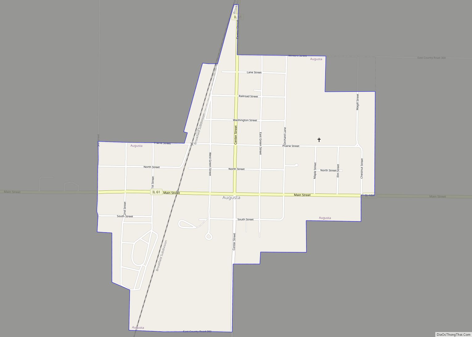 Map of Augusta village, Illinois