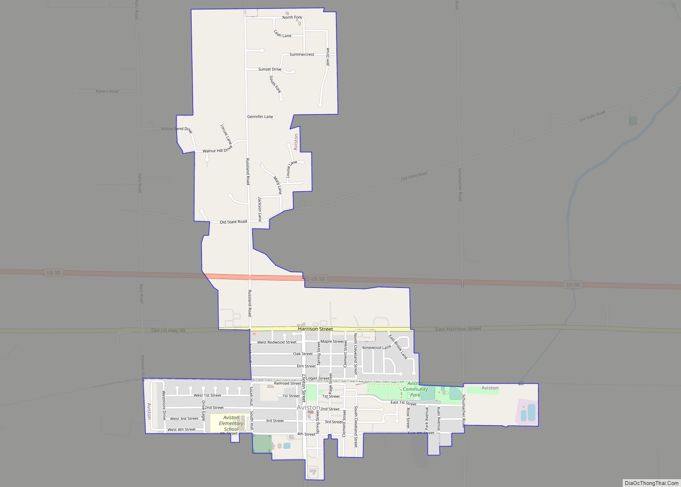 Map of Aviston village