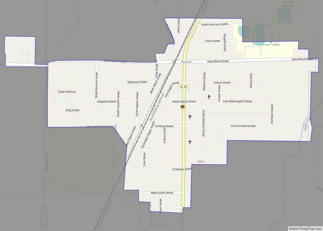 Map of Avon village, Illinois