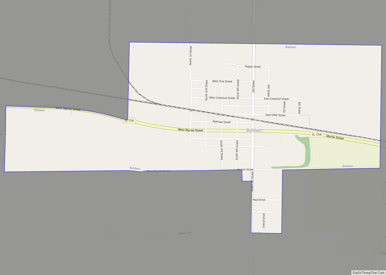 Map of Baldwin village, Illinois