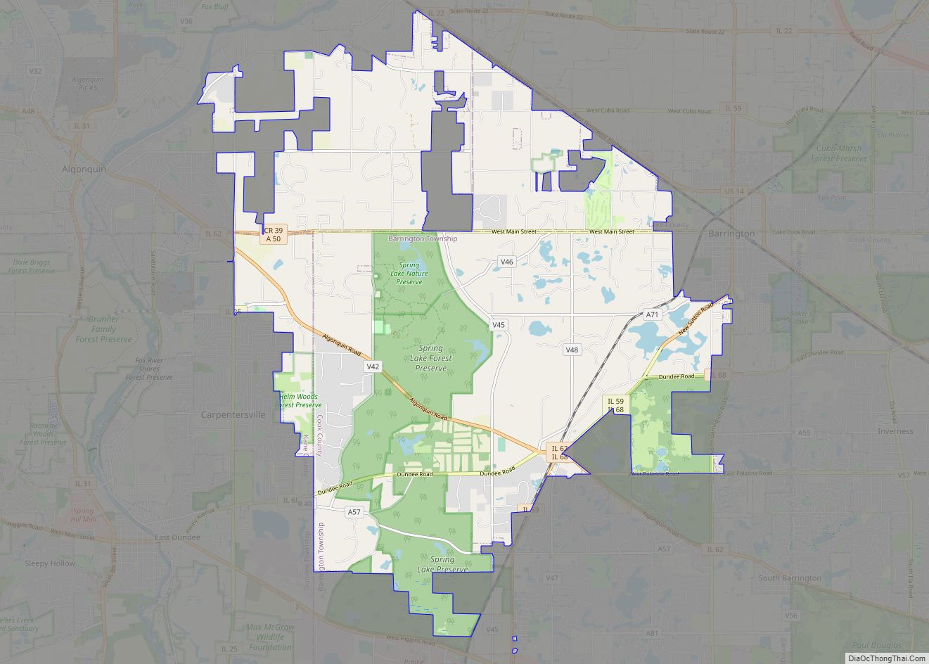 Map of Barrington Hills village