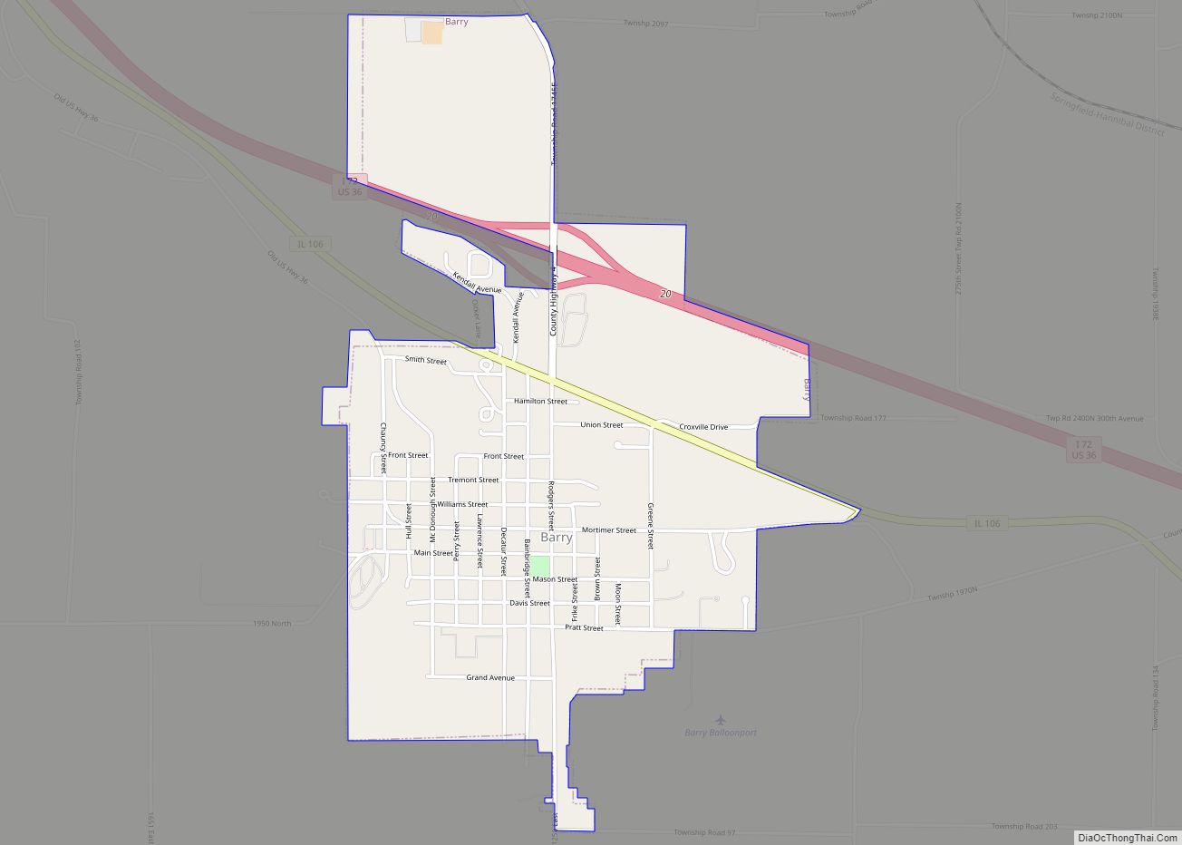 Map of Barry city, Illinois