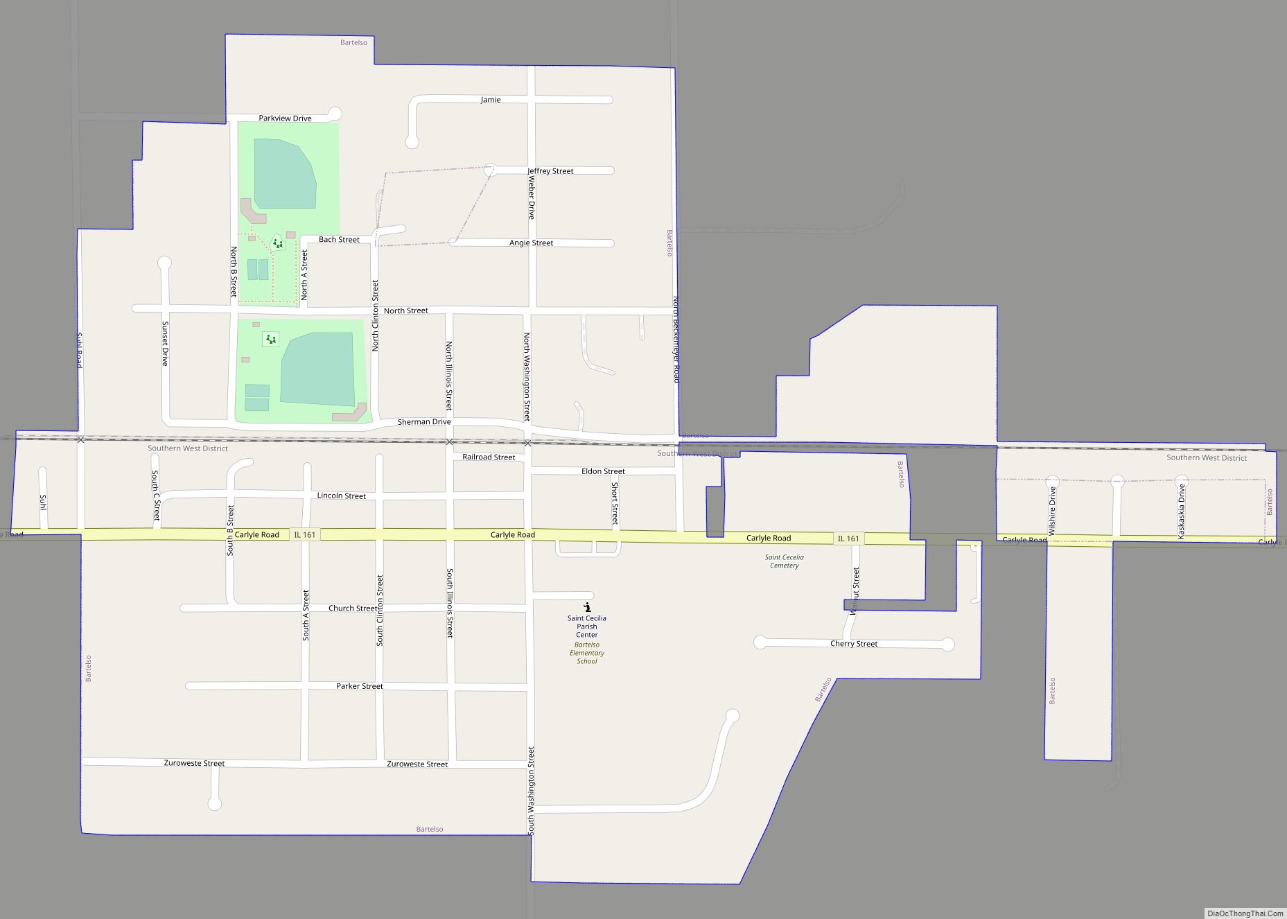 Map of Bartelso village