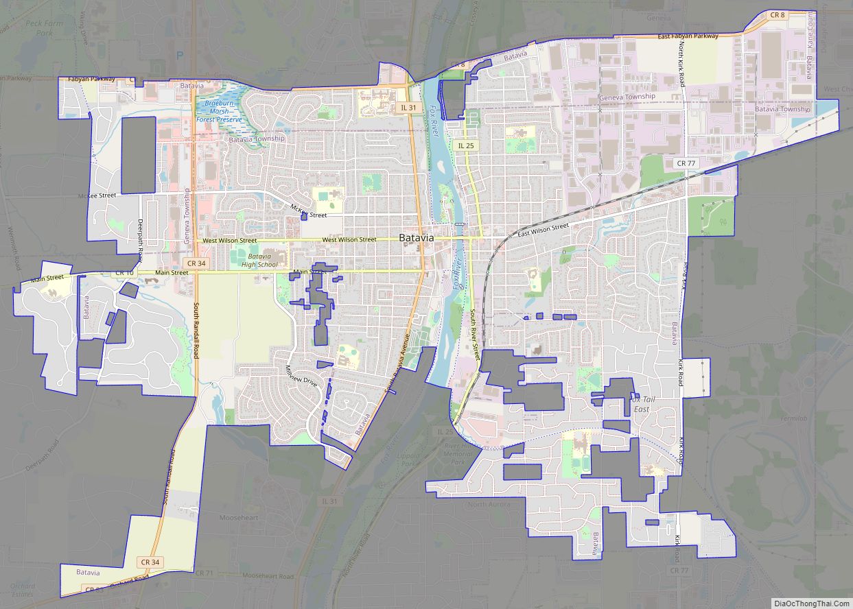 Map of Batavia city, Illinois