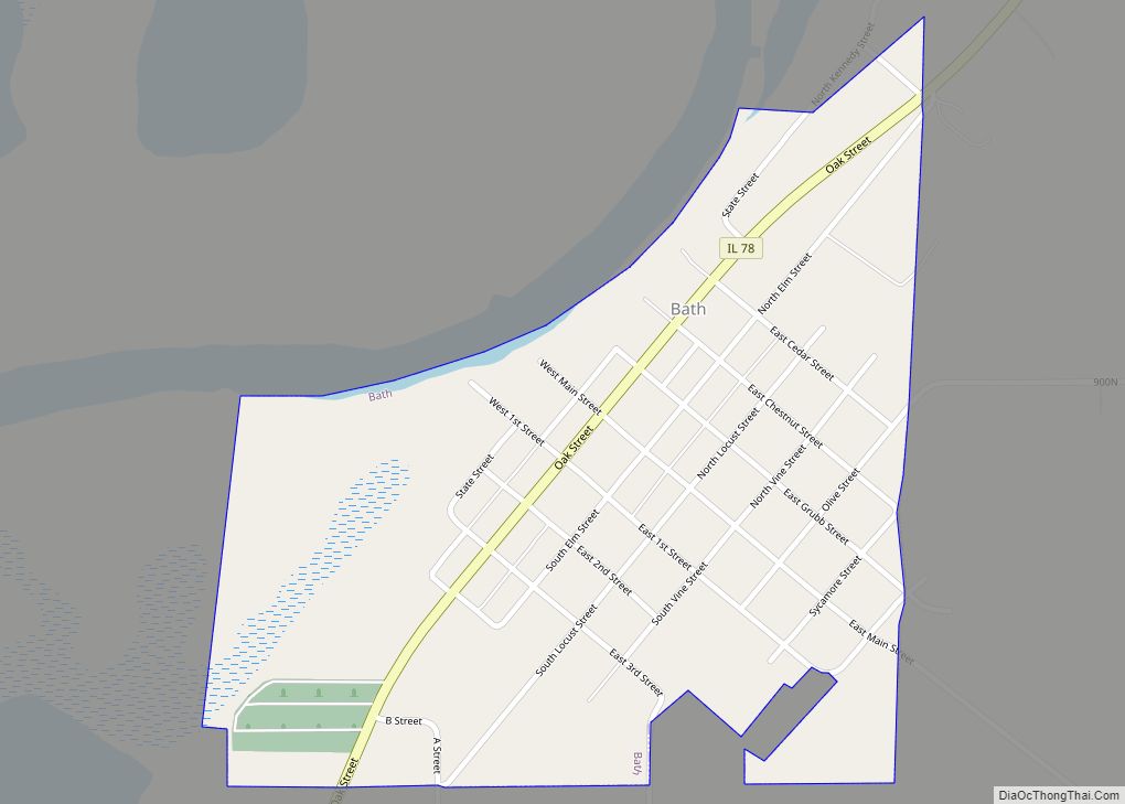 Map of Bath village, Illinois