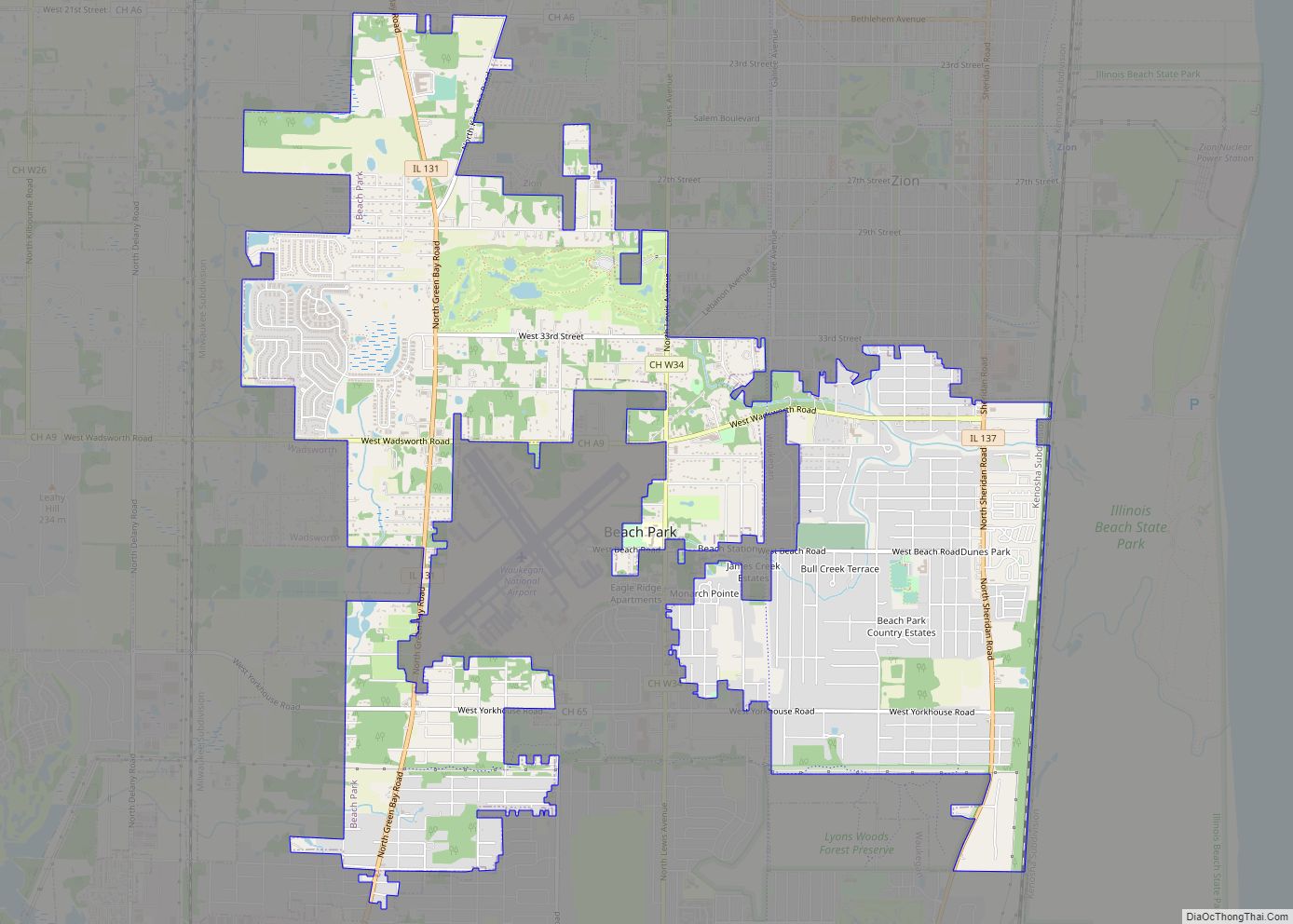 Map of Beach Park village