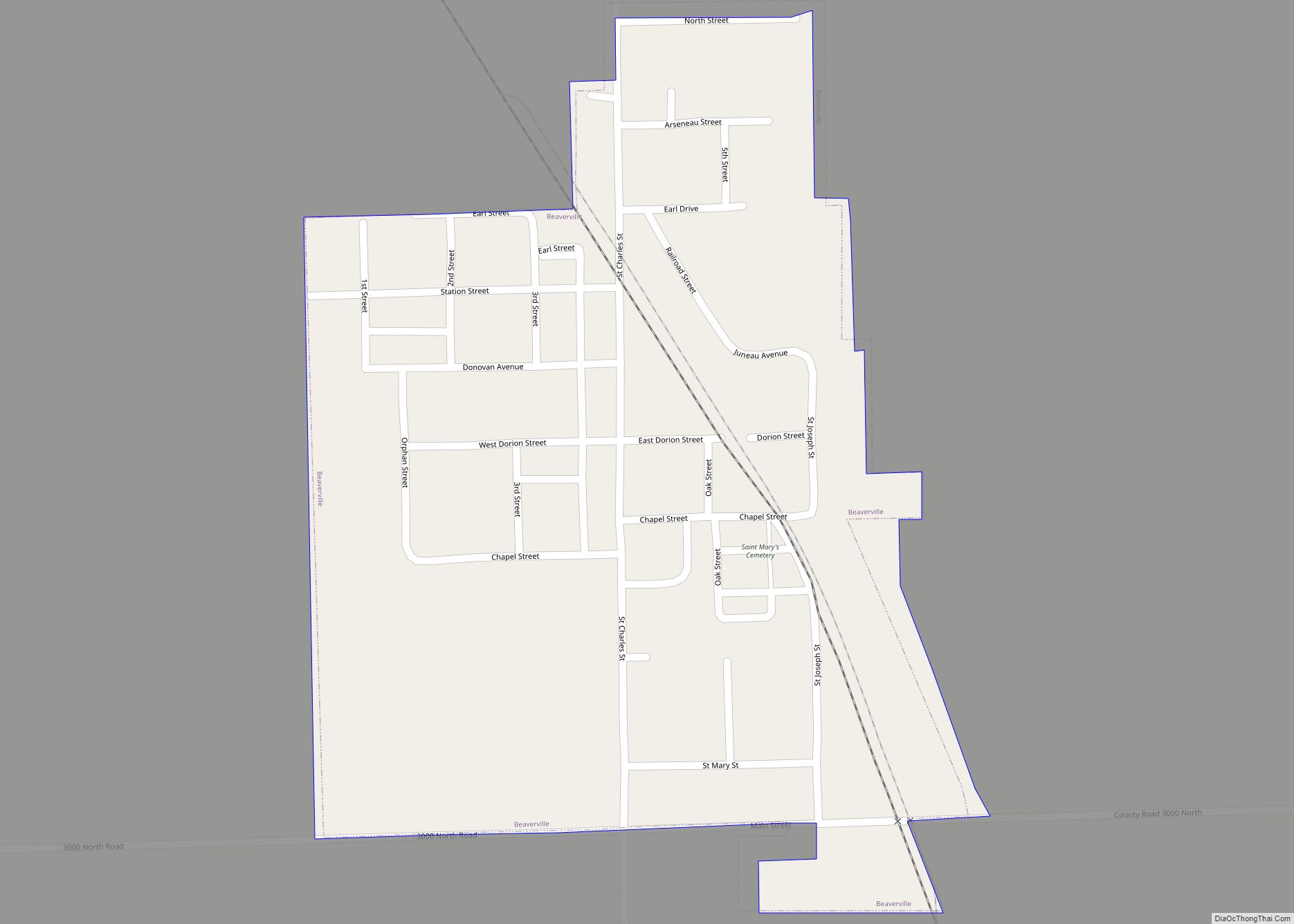 Map of Beaverville village