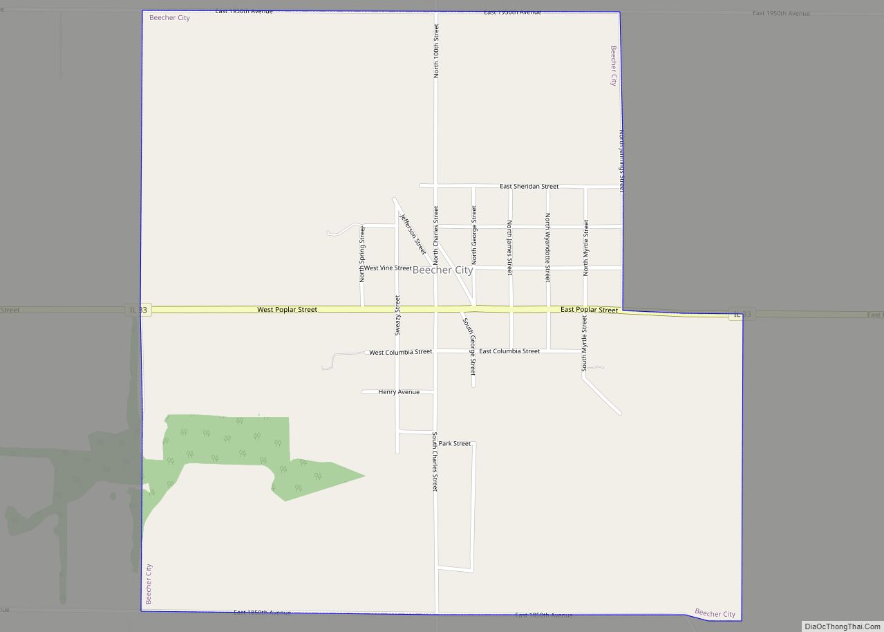 Map of Beecher City village