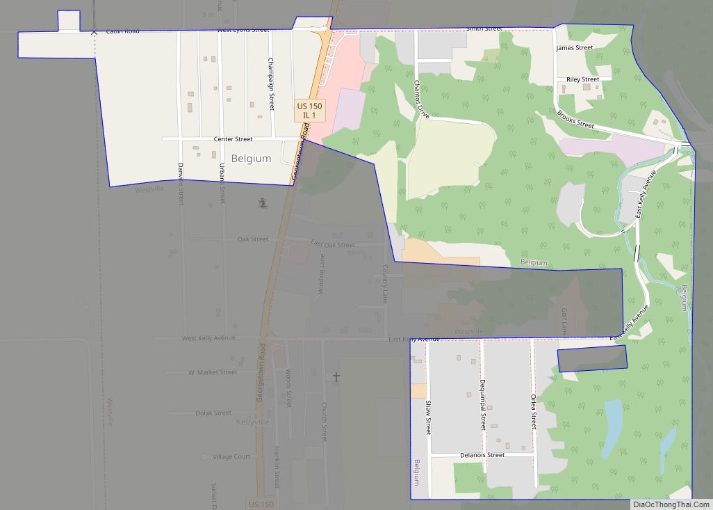 Map of Belgium village, Illinois