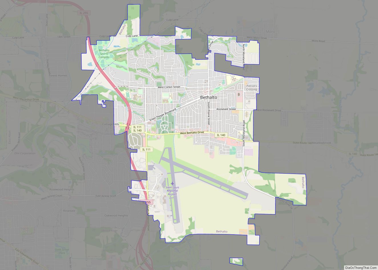 Map of Bethalto village